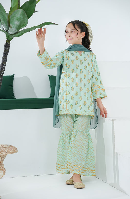 Gurya Shernaz Raya by Amna Khadija Embroidered Cotton Stitched 3 Piece Suit - GSRE-02 - AM26GSRE - Sea Green - Festive Collection