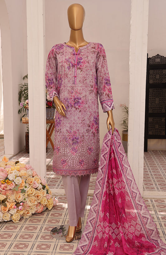 Asasa by HZ Textile Digital Printed and Embroidered Lawn Unstitched 3 Piece Suit - HZ25ASL2 - AEL-303 - Purple - Lawn Collection