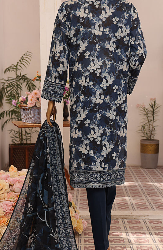 Asasa by HZ Textile Digital Printed and Embroidered Lawn Unstitched 3 Piece Suit - HZ25ASL2 - AEL-304 - Blue - Lawn Collection