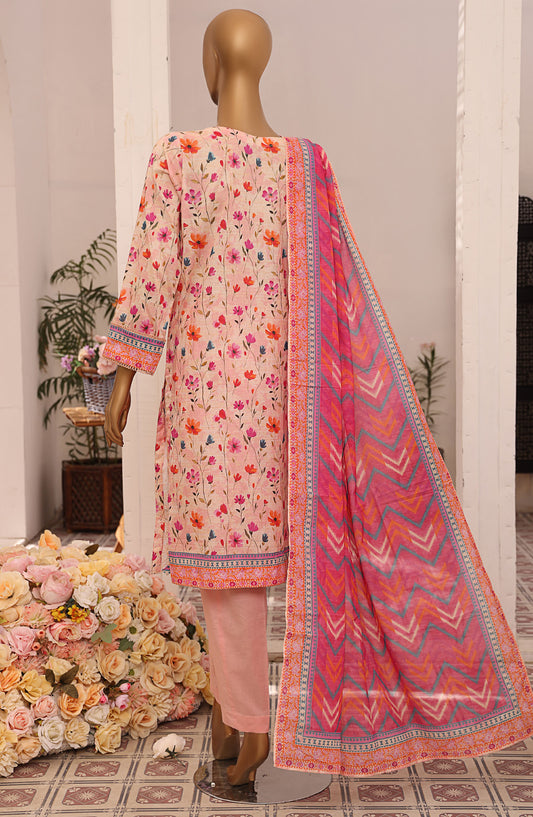 Asasa by HZ Textile Digital Printed and Embroidered Lawn Unstitched 3 Piece Suit - HZ25ASL2 - AEL-306 - Pink - Lawn Collection