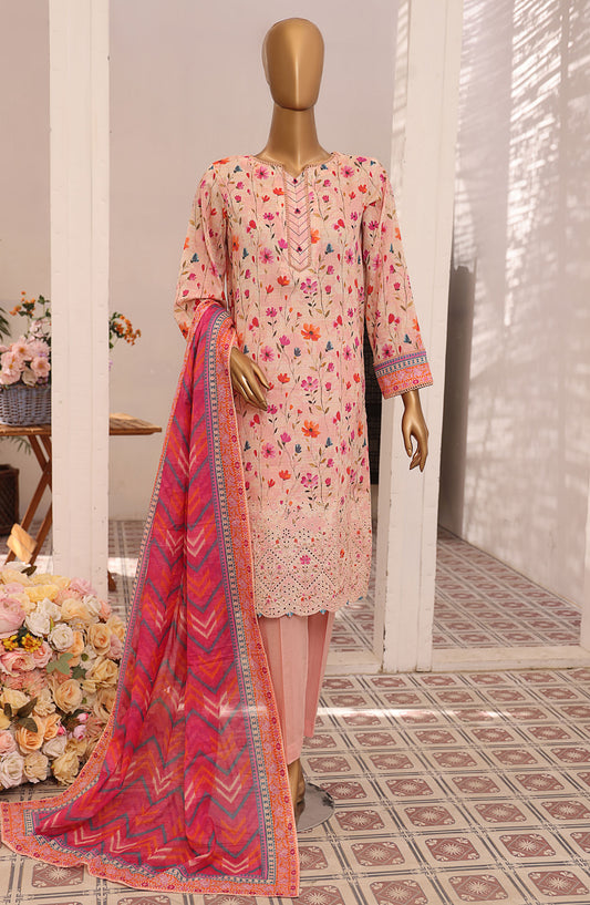 Asasa by HZ Textile Digital Printed and Embroidered Lawn Unstitched 3 Piece Suit - HZ25ASL2 - AEL-306 - Pink - Lawn Collection