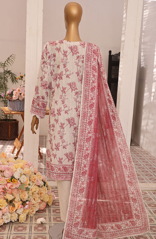 Asasa by HZ Textile Digital Printed and Embroidered Lawn Unstitched 3 Piece Suit - HZ25ASL2 - AEL-310 - Pink - Lawn Collection