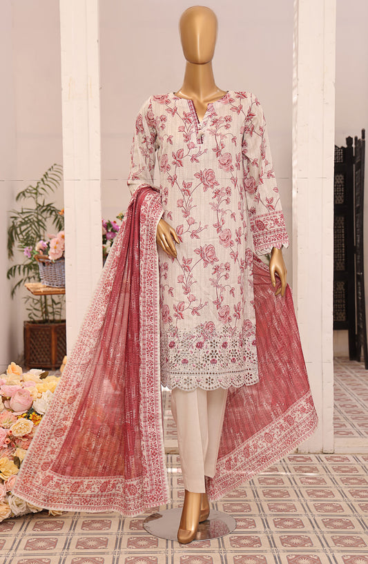 Asasa by HZ Textile Digital Printed and Embroidered Lawn Unstitched 3 Piece Suit - HZ25ASL2 - AEL-310 - Pink - Lawn Collection