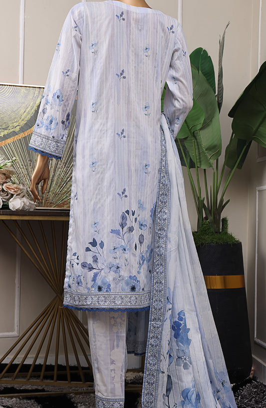 Nayab by HZ Textile Digital Printed Lawn Unstitched 3 Piece Suit - HZ25NYB2 - NPD-10 - Blue - Summer Collection