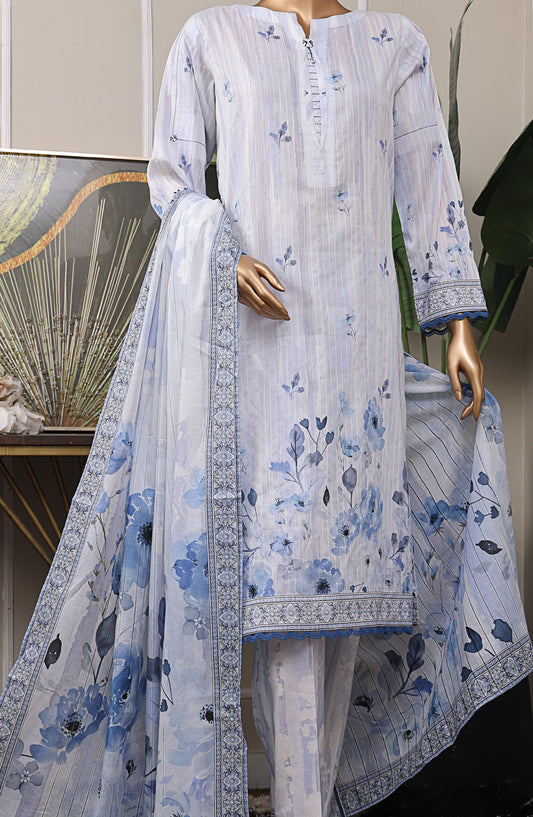 Nayab by HZ Textile Digital Printed Lawn Unstitched 3 Piece Suit - HZ25NYB2 - NPD-10 - Blue - Summer Collection