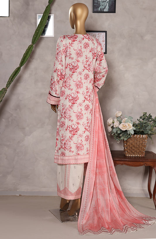 Nayab by HZ Textile Digital Printed Lawn Unstitched 3 Piece Suit - HZ25NYB2 - NPD-03 - Pink - Summer Collection