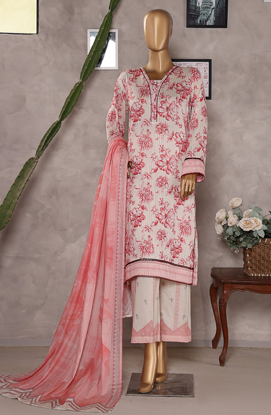 Nayab by HZ Textile Digital Printed Lawn Unstitched 3 Piece Suit - HZ25NYB2 - NPD-03 - Pink - Summer Collection