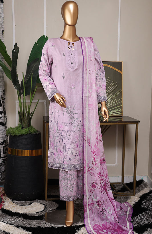 Nayab by HZ Textile Digital Printed Lawn Unstitched 3 Piece Suit - HZ25NYB2 - NPD-08 - Purple - Summer Collection