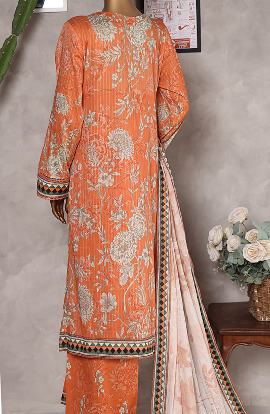 Nayab by HZ Textile Digital Printed Lawn Unstitched 3 Piece Suit - HZ25NYB2 - NPD-09 - Orange - Summer Collection