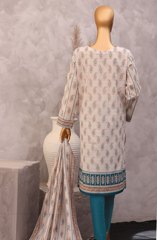 HZ Exclusive Printed Lawn Unstitched 3 Piece Suit - D-10 - HZ26PXL - Fawn - Summer Collection
