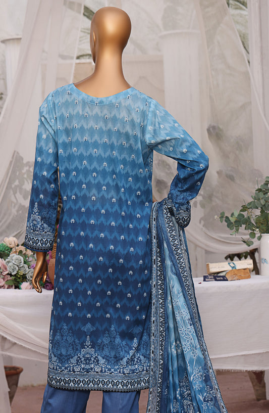 HZ Textile Magic Digital Printed Lawn Unstitched 3 Piece Suit - MPC-586 - HZ25MGP - Blue - Summer Collection