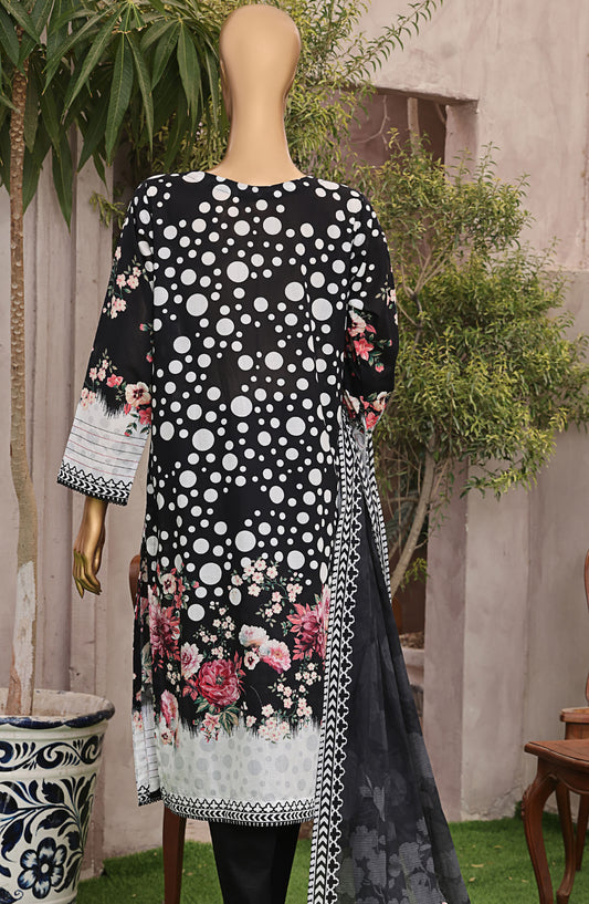 HZ Textile Magic Digital Printed Lawn Unstitched 3 Piece Suit - MPC-575 - HZ25MGP - Black - Summer Collection