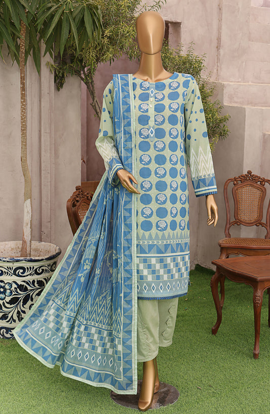HZ Textile Magic Digital Printed Lawn Unstitched 3 Piece Suit - MPC-566 - HZ25MGP - Blue - Summer Collection