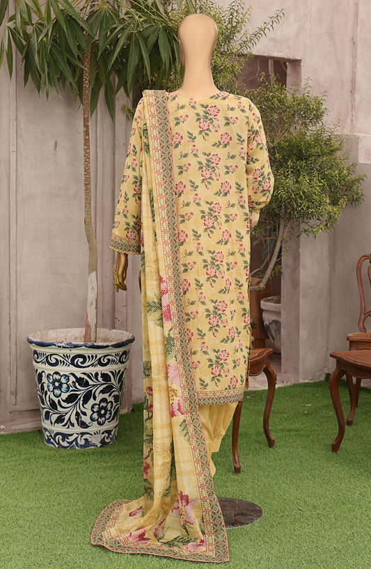 HZ Textile Magic Digital Printed Lawn Unstitched 3 Piece Suit - MPC-570 - HZ25MGP - Yellow - Summer Collection