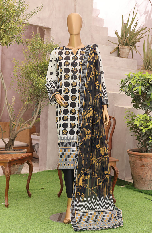 HZ Textile Magic Digital Printed Lawn Unstitched 3 Piece Suit - MPC-587 - HZ25MGP - Black - Summer Collection
