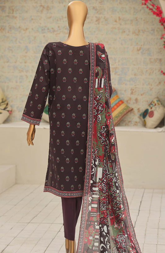 HZ Platinum Printed Lawn Unstitched 3 Piece Suit - D-03 - HZ26TNM - Black - Summer Collection