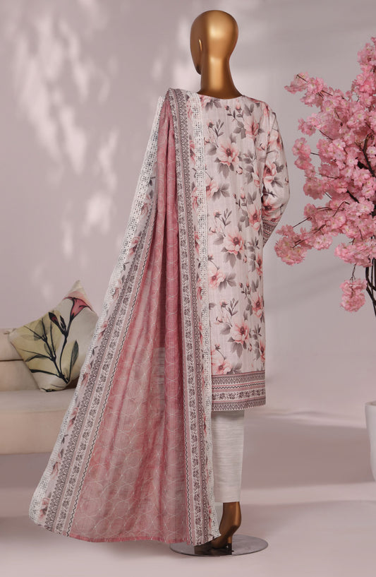 HZ Premium Embroidered Khaddar Unstitched 3 Piece Suit - PKE-103 - HZ25MIUM - Petal Lace - Winter Collection