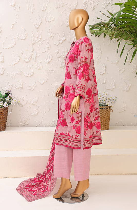 HZ Premium Printed Khaddar Unstitched 3 Piece Suit - PKP-3019 - HZ25UNS - Pink - Winter Collection
