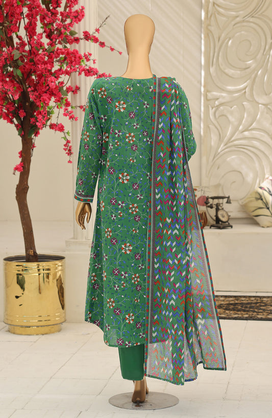 HZ Summer Shades Printed Lawn Unstitched 3 Piece Suit - Design-09 - HZ26SHDS - Green - Summer Collection