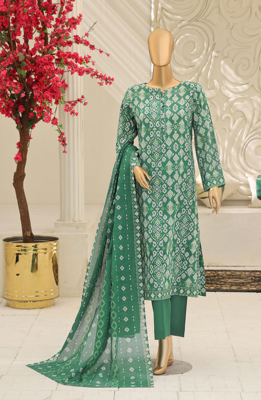 HZ Summer Shades Printed Lawn Unstitched 3 Piece Suit - Design-06 - HZ26SHDS - Green - Summer Collection