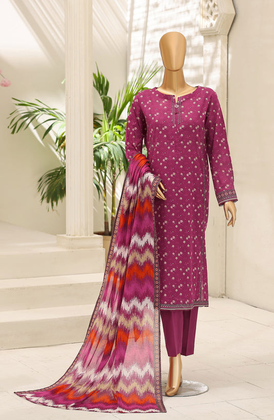 HZ Summer Shades Printed Lawn Unstitched 3 Piece Suit - Design-02 - HZ26SHDS - Pink - Summer Collection