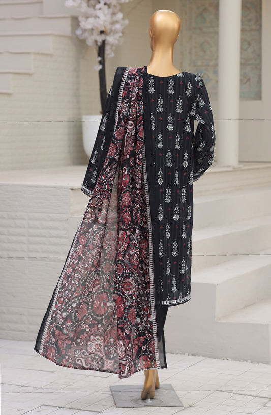 HZ Textile Asasa Embroidered Lawn Unstitched 3 Piece Suit - Design-10 - HZ26ASASA - Black - Summer Collection