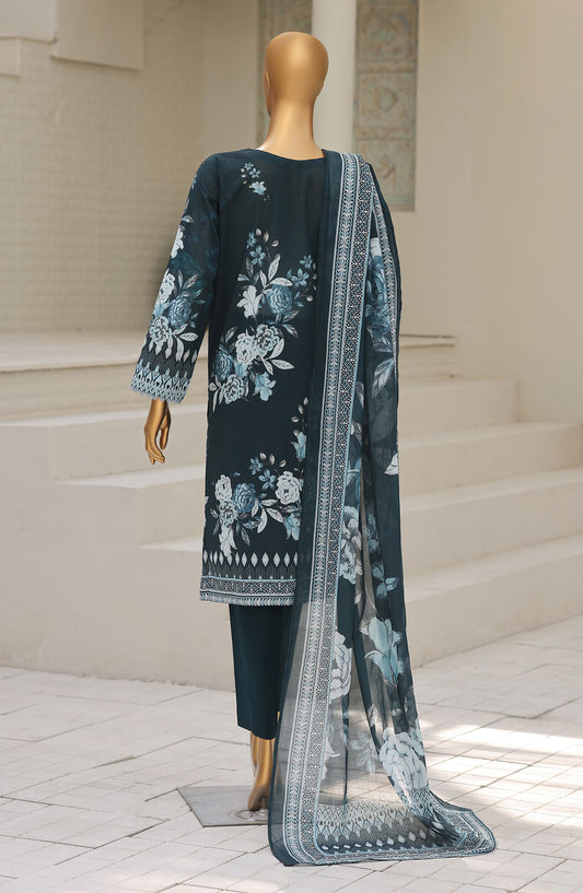 HZ Textile Asasa Embroidered Lawn Unstitched 3 Piece Suit - Design-01 - HZ26ASASA - Blue - Summer Collection