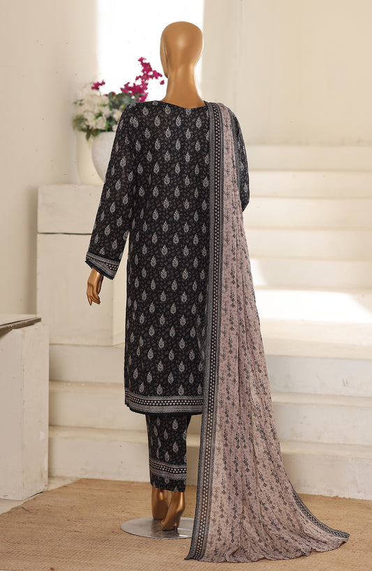 HZ Textile Printed Lawn Unstitched 3 Piece Suit - D-08 - HZ26CRS - Black - Summer Collection