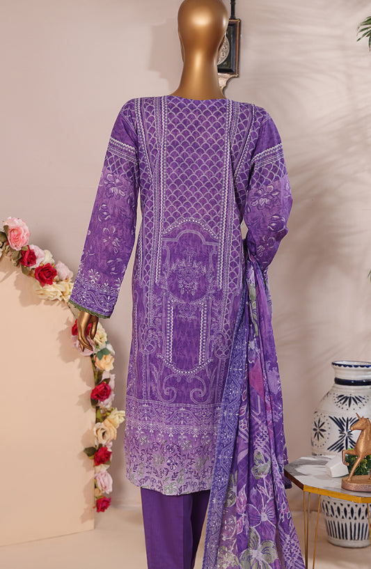 HZ Textile Magic Digital Printed Lawn Unstitched 3 Piece Suit - Design-10 - HZ25V2MGP - Purple - Summer Collection