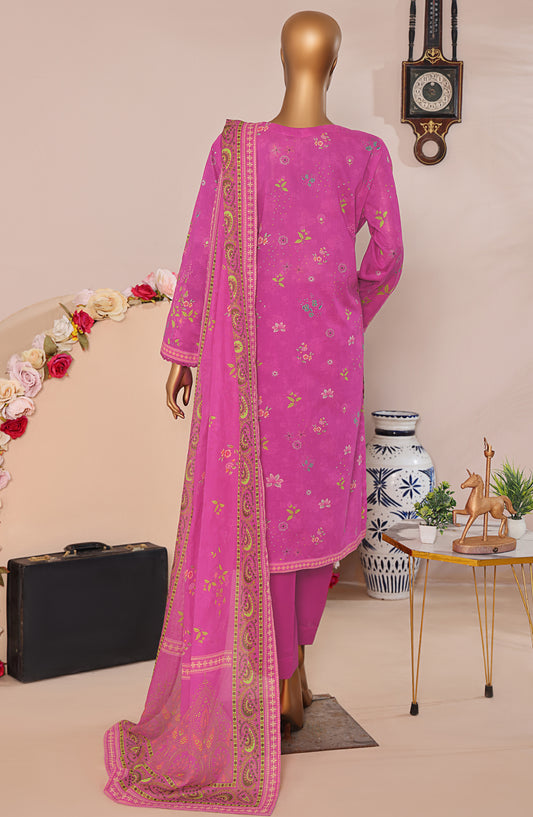 HZ Textile Magic Digital Printed Lawn Unstitched 3 Piece Suit - D-8 MPC-591 - HZ25V2MGP - Pink - Summer Collection