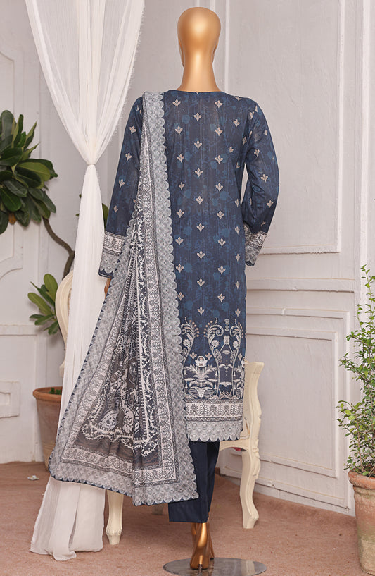 HZ Textile Magic Digital Printed Lawn Unstitched 3 Piece Suit - D-7 MPC-583 - HZ25V2MGP - Blue - Summer Collection