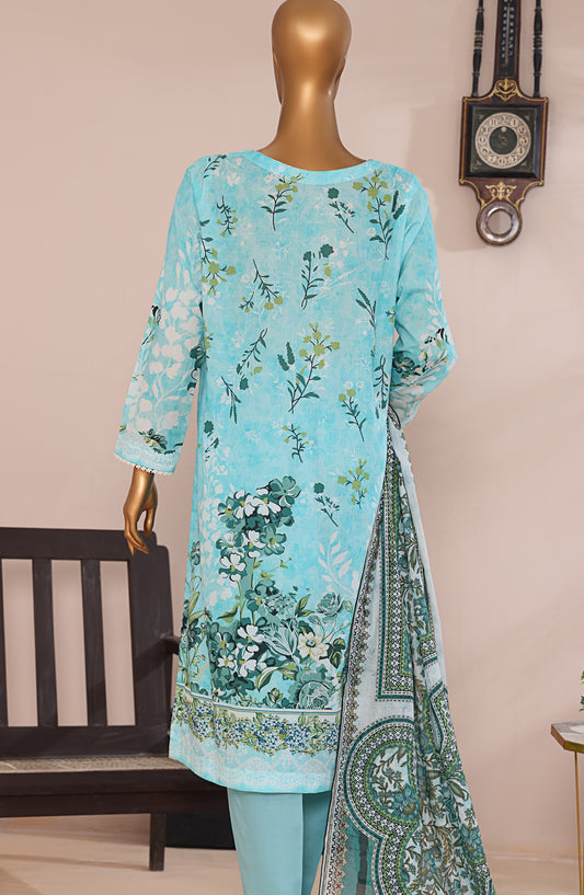 HZ Textile Magic Digital Printed Lawn Unstitched 3 Piece Suit - D-6 MPC-594 - HZ25V2MGP - Sky Blue - Summer Collection