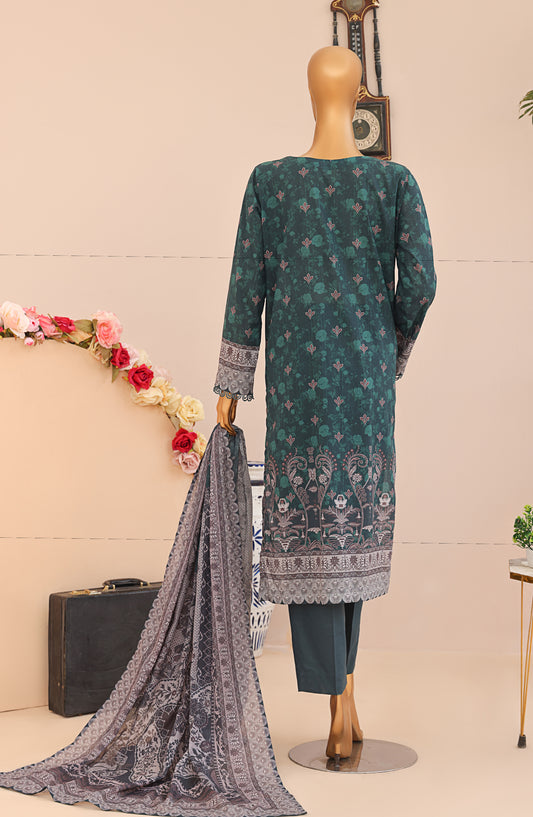 HZ Textile Magic Digital Printed Lawn Unstitched 3 Piece Suit - D-4 MPC-584 - HZ25V2MGP - Green - Summer Collection