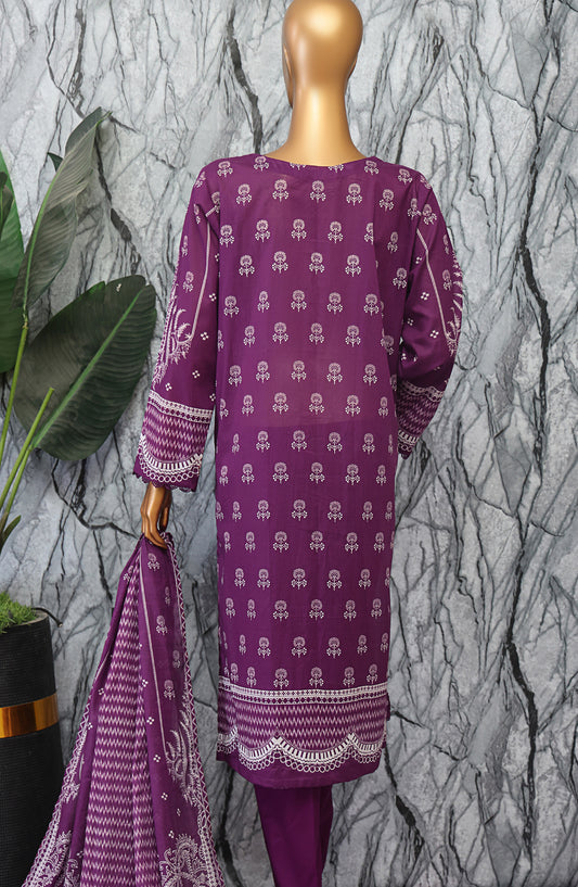 HZ Textile Magic Digital Printed Lawn Unstitched 3 Piece Suit - D-3 MPC-576 - HZ25V2MGP - Purple - Summer Collection