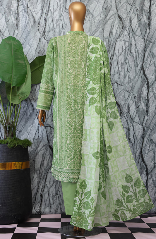 HZ Textile Magic Digital Printed Lawn Unstitched 3 Piece Suit - D-2 MPC-585 - HZ25V2MGP - Green - Summer Collection