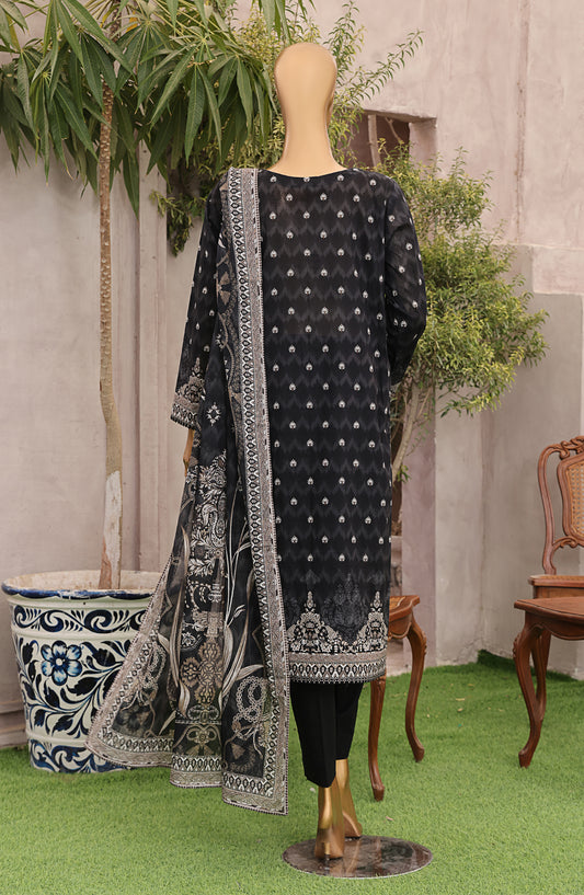 HZ Textile Magic Digital Printed Lawn Unstitched 3 Piece Suit - D-1 MPC-574 - HZ25V2MGP - Black - Summer Collection