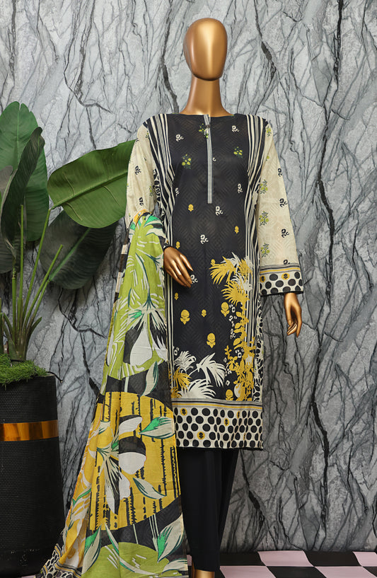 HZ Textile Magic Printed Lawn Unstitched 3 Piece Suit - MPC-581 - HZ25MGPV3 - Black - Summer Collection