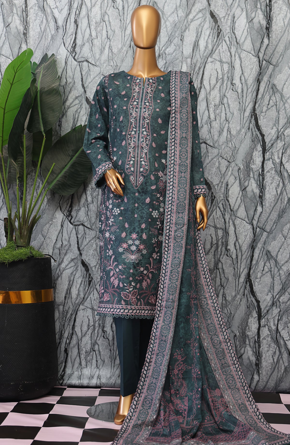 HZ Textile Magic Printed Lawn Unstitched 3 Piece Suit - MPC-592 - HZ25MGPV3 - Green - Summer Collection