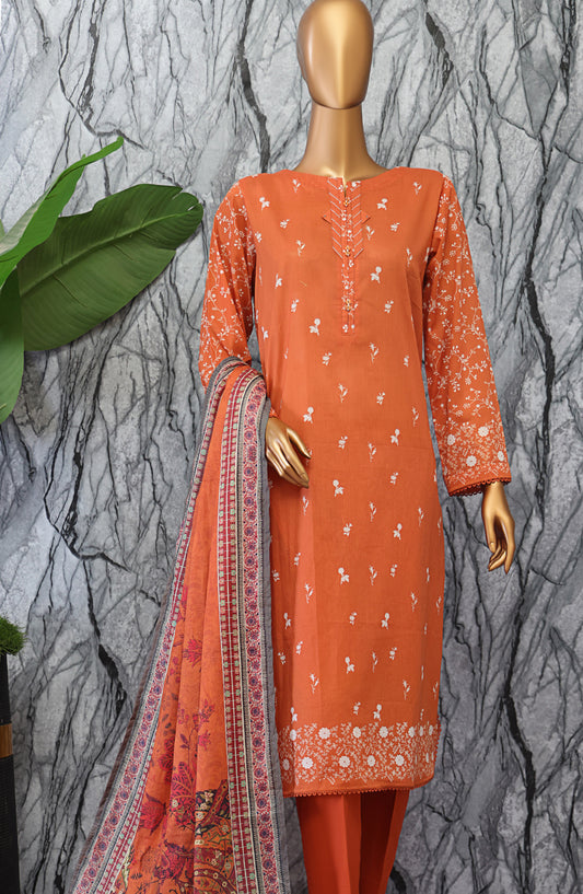 HZ Textile Magic Printed Lawn Unstitched 3 Piece Suit - MPC-582 - HZ25MGPV3 - Orange - Summer Collection