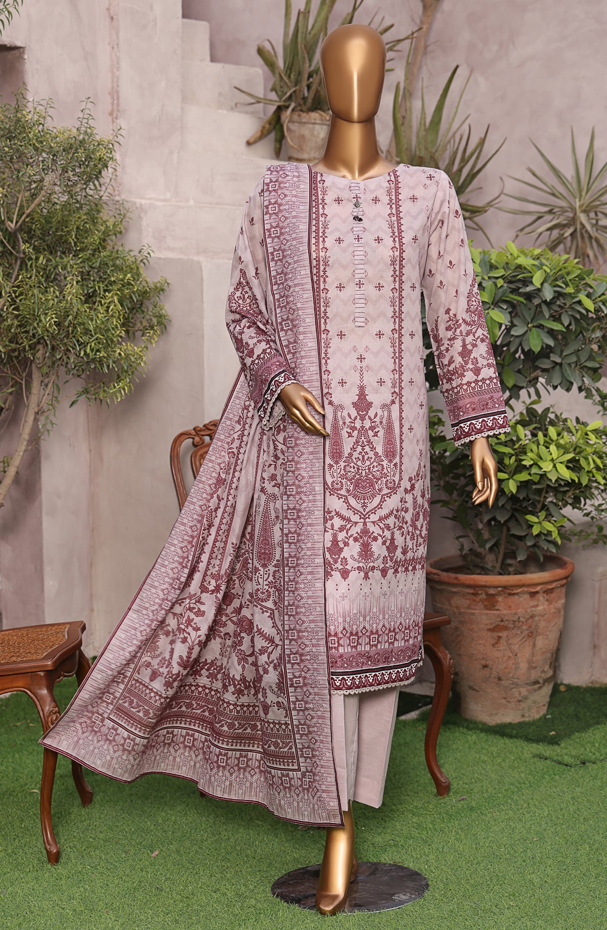 HZ Textile Magic Printed Lawn Unstitched 3 Piece Suit - MPC-569 - HZ25MGPV3 - Beige - Summer Collection