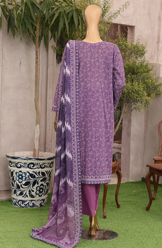 HZ Textile Magic Printed Lawn Unstitched 3 Piece Suit - MPC-568 - HZ25MGPV3 - Purple - Summer Collection