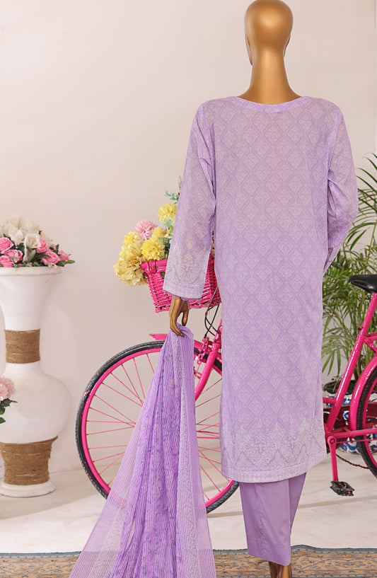 Nakshkari by HZ Textile Embroidered Lawn Unstitched 3 Piece Suit - D-05 NKE-559 - HZ25NKSH - Purple - Summer Collection