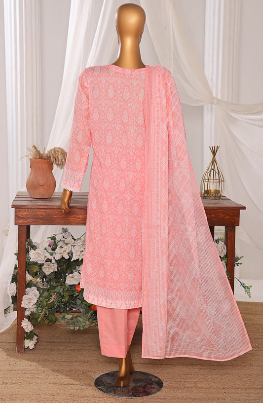 Nakshkari by HZ Textile Embroidered Lawn Unstitched 3 Piece Suit - D-03 NKE-562 - HZ25NKSH - Pink - Summer Collection