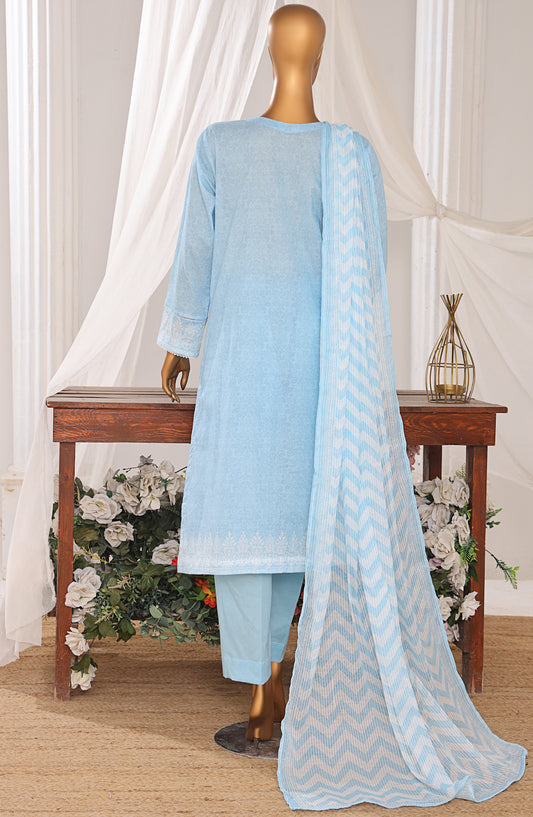 Nakshkari by HZ Textile Embroidered Lawn Unstitched 3 Piece Suit - D-01 NKE-563 - HZ25NKSH - Blue - Summer Collection