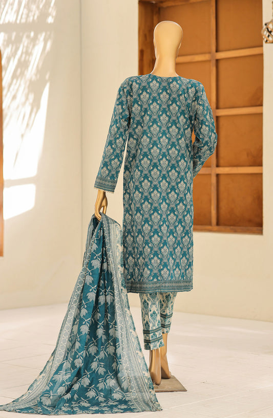HZ Textile Premium Embroidered Lawn Unstitched 3 Piece Suit - D-05 - HZ26PRD - Sea Green - Daily Wear Collection