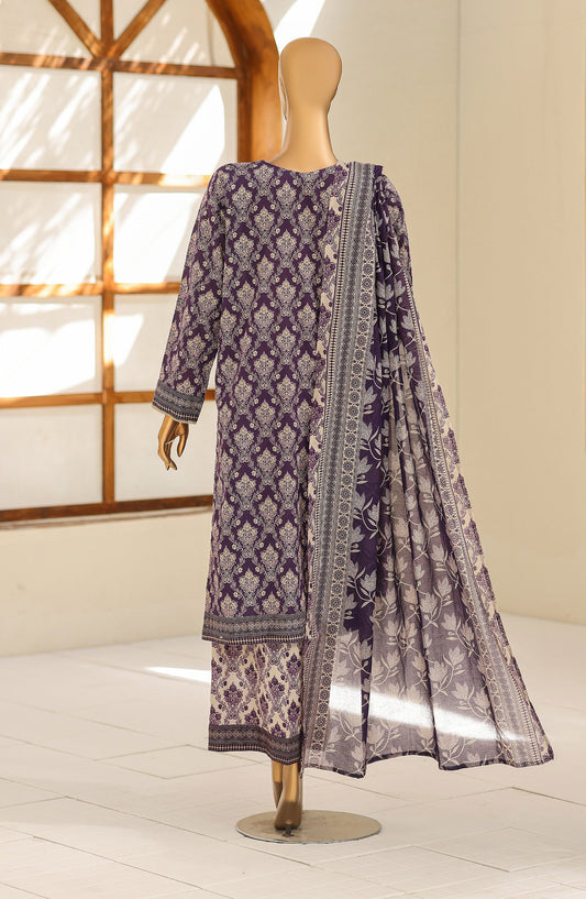 HZ Textile Premium Embroidered Lawn Unstitched 3 Piece Suit - D-02 - HZ26PRD - Purple - Daily Wear Collection