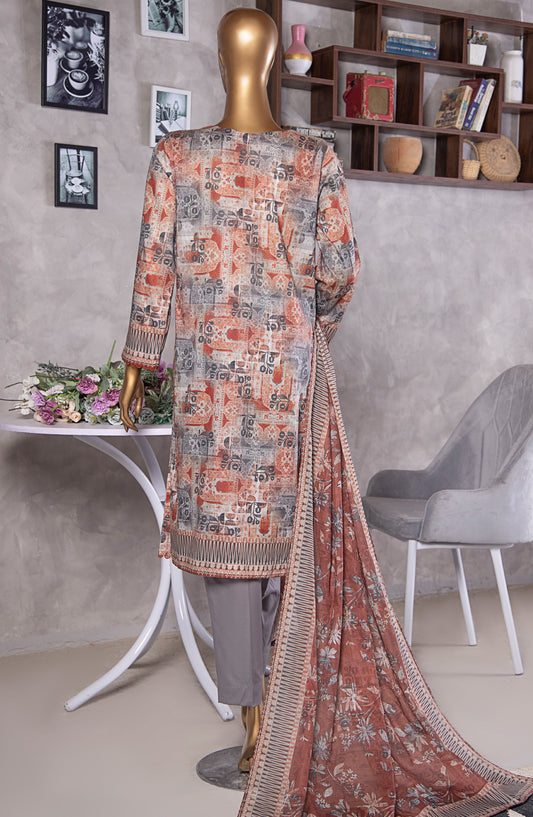 HZ Textile Platinum Digital Printed Lawn Unstitched 3 Piece Suit - PPC-409 - HZ25PLTDP - Multi - Summer Collection