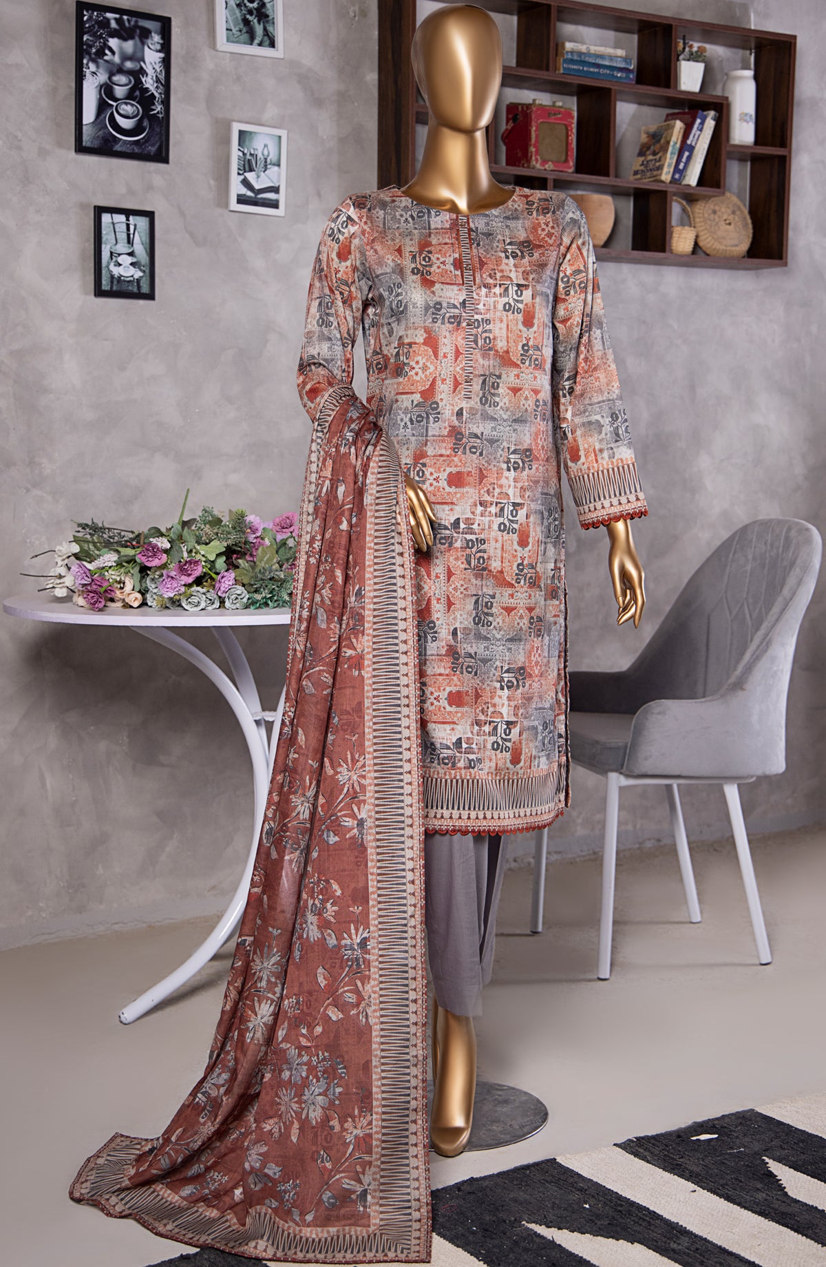 HZ Textile Platinum Digital Printed Lawn Unstitched 3 Piece Suit - PPC-409 - HZ25PLTDP - Multi - Summer Collection