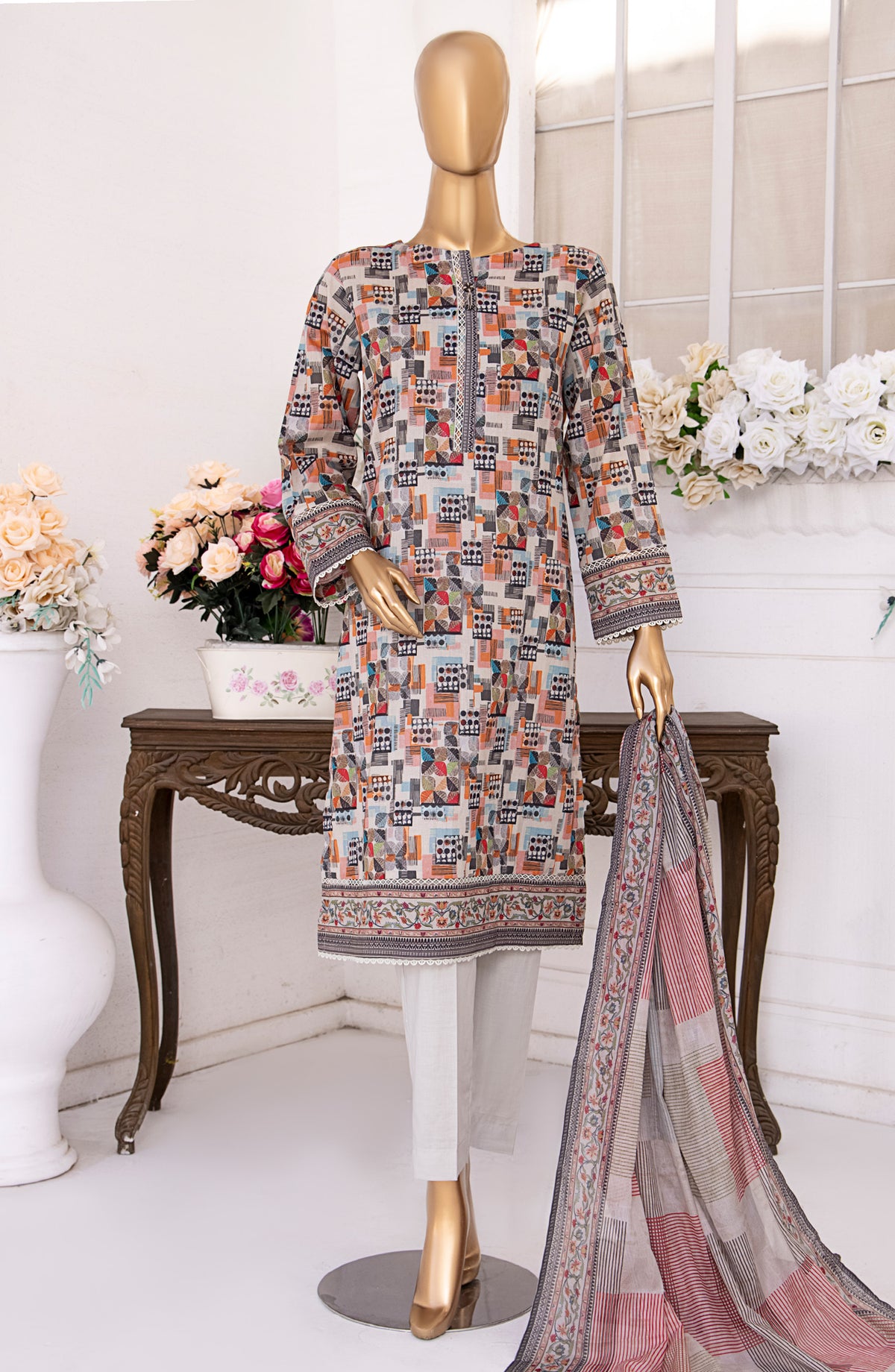 HZ Textile Platinum Digital Printed Lawn Unstitched 3 Piece Suit - PPC-402 - HZ25PLTDP - Multi - Summer Collection