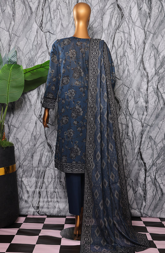 HZ Textile Platinum Printed Lawn Unstitched 3 Piece Suit - PPC-409 - HZ25DPPLT - Blue - Summer Collection